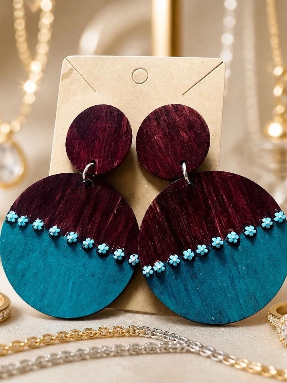 Chic Fashion Hand Painted Created Earrings Beautiful Detail
